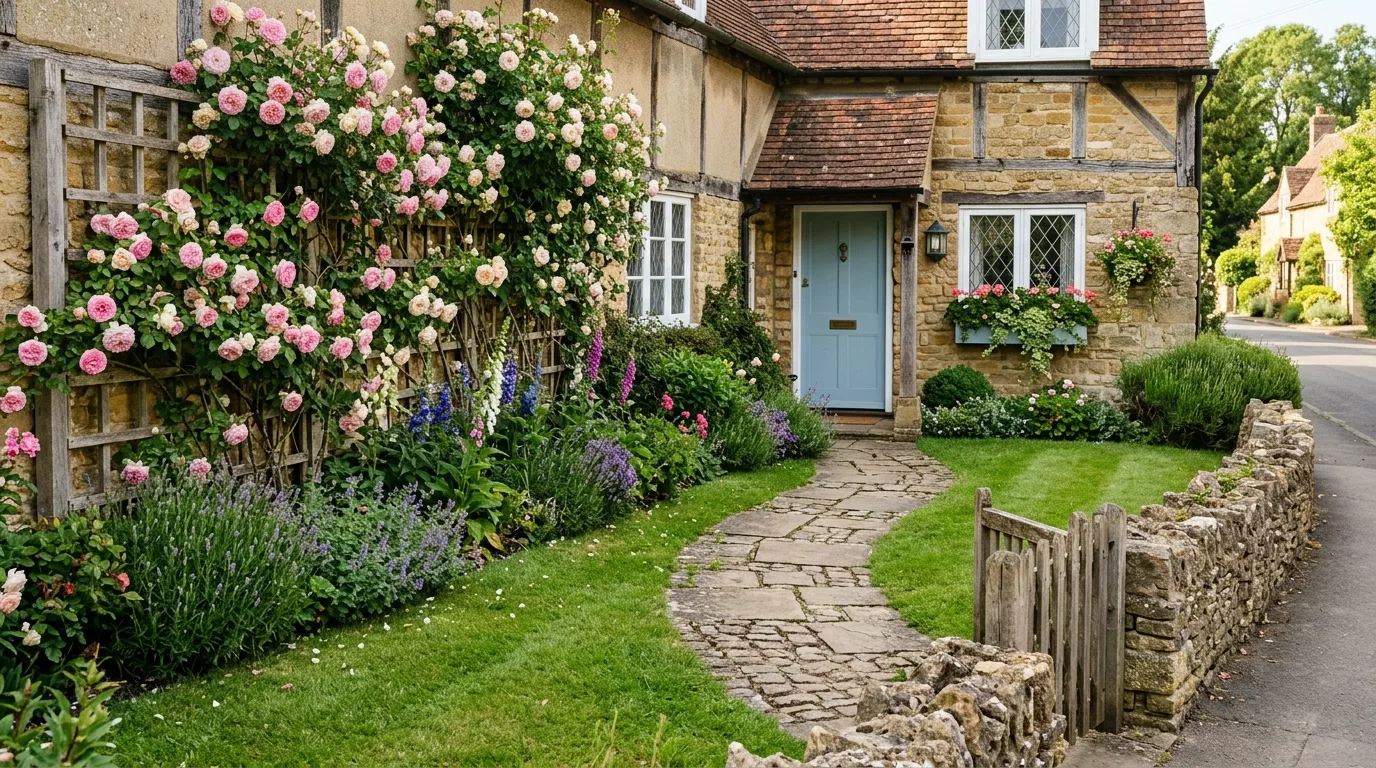 Fresh Mulch and Low Planting Border